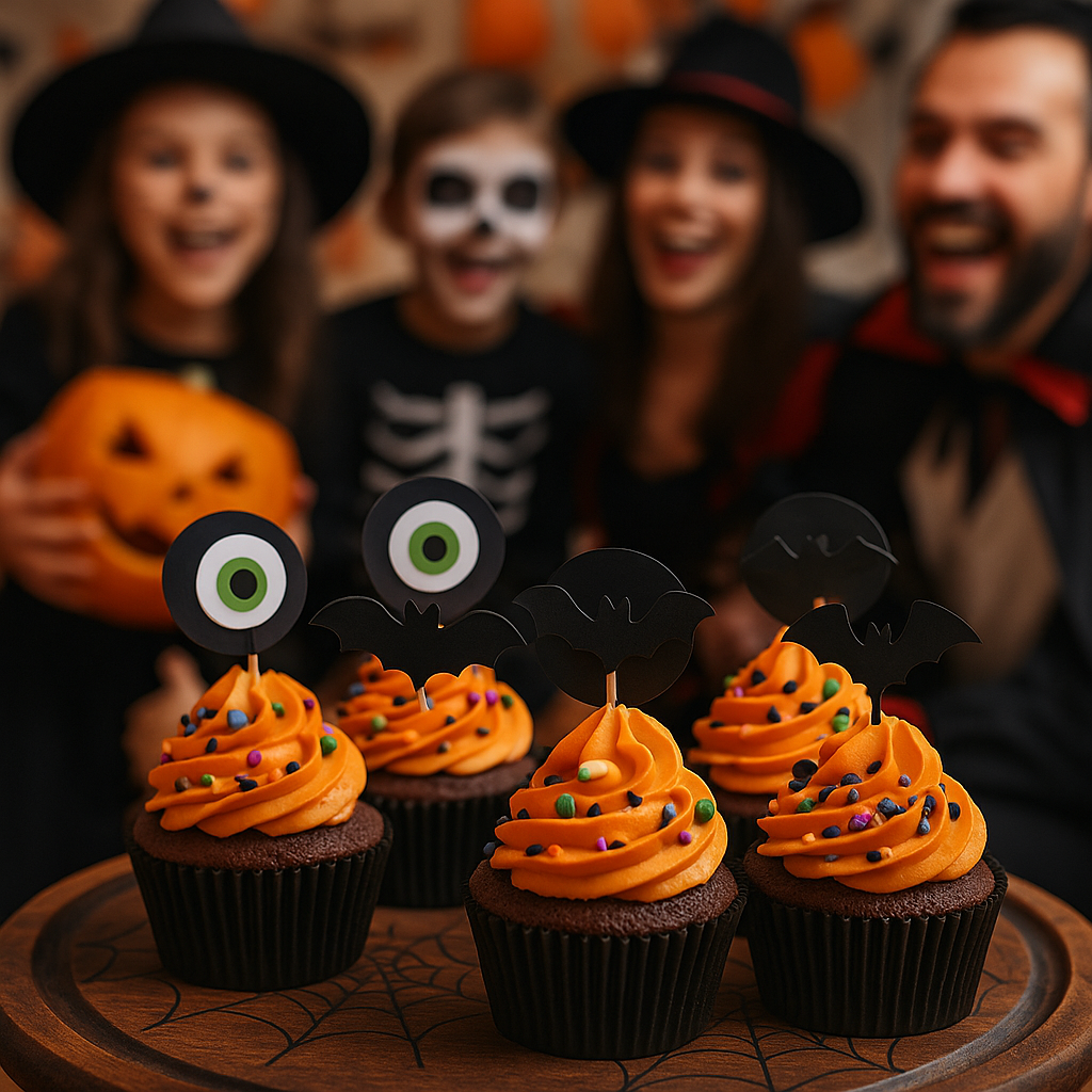 Family Halloween Cupcakes at a halloween party